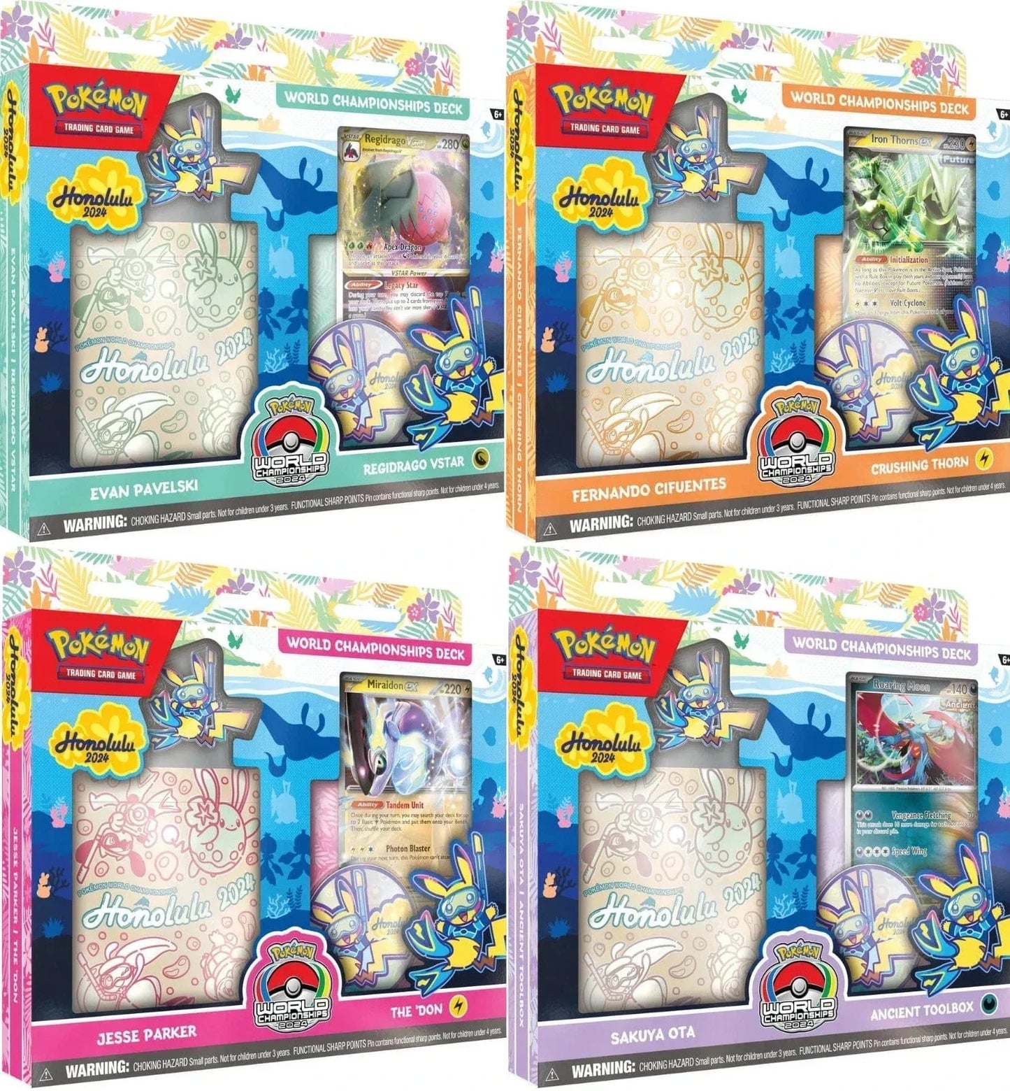 Pokemon -Set of 4- 2024 Honolulu World Championship Deck
